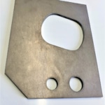 A piece of metal with plasma cutting