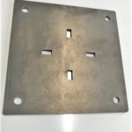 A piece of metal with plasma cutting